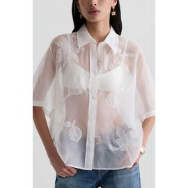AG AG Emma Patch Sheer Silk Shirt