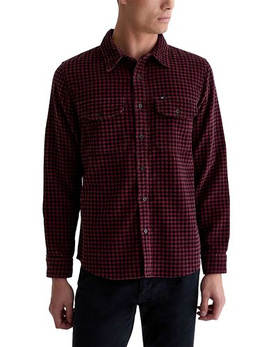 Ag Ag Evening Smoke Cotton Gingham Pocket Shirt