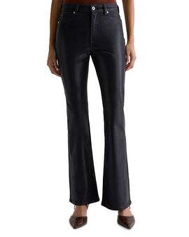 Ag Ag Farrah Leatherette Coated High Rise Bootcut Jeans in Leatherette Super Black
