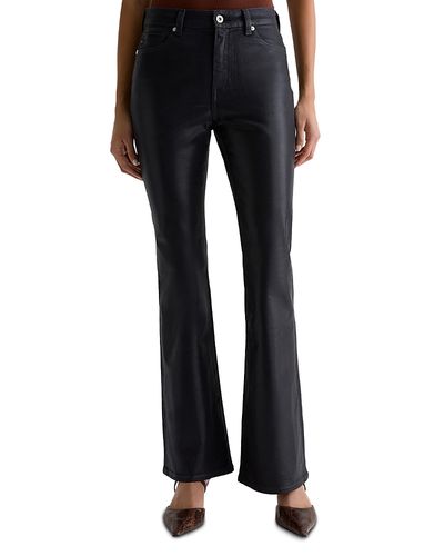 Ag Ag Farrah Leatherette Coated High Rise Bootcut Jeans in Leatherette Super Black