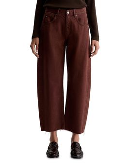 Ag Ag Hattie High Rise Crop Barrel Leg Jeans in Chestnut