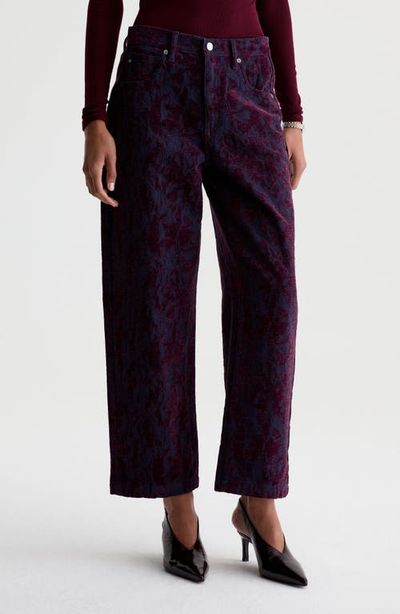 AG AG Hattie Jacquard High Waist Crop Barrel Jeans
