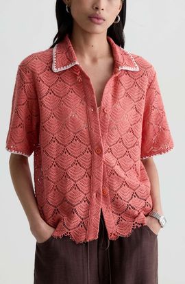 AG AG Kaylee Open Stitch Button-Up Shirt