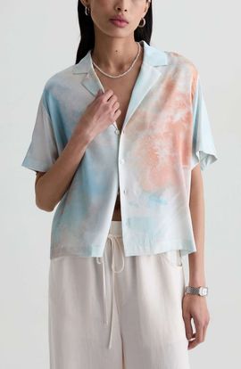 AG AG Long Beach Stretch Silk Camp Shirt