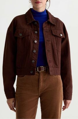 AG AG Lori Lace-Up Collar Denim Jacket