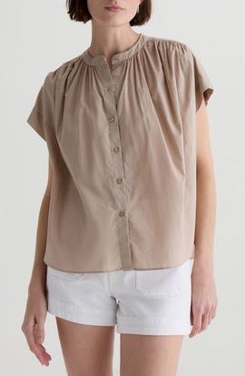 AG AG Lotta Shirred Cotton Top