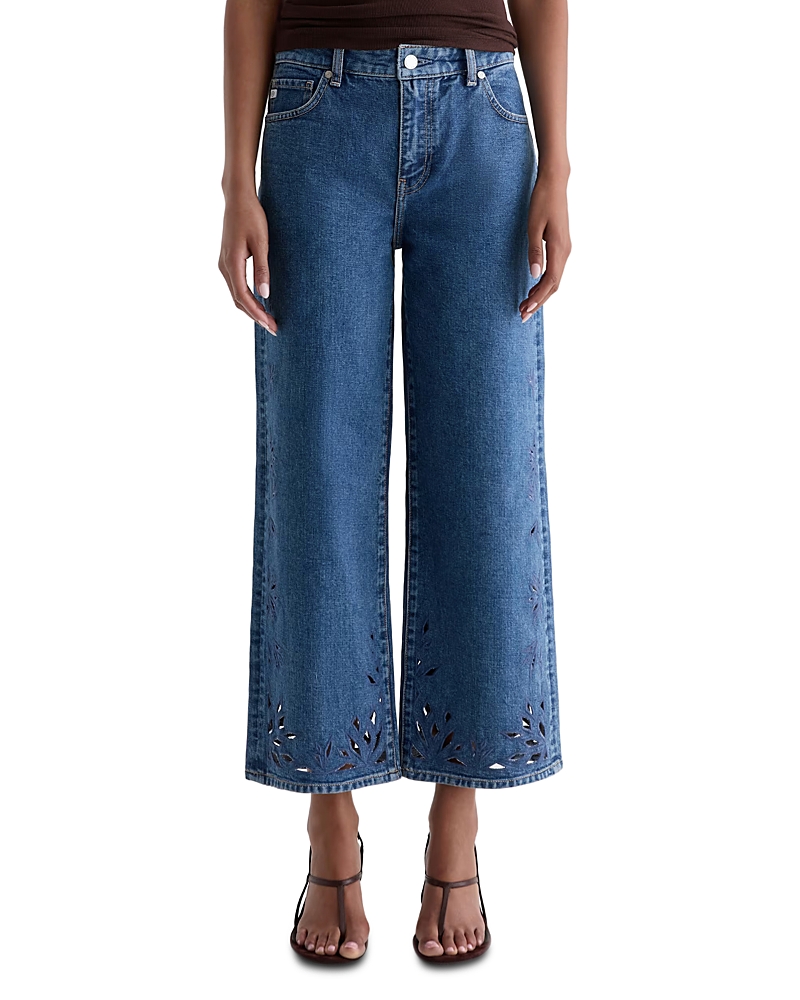 Ag Ag Malb Saige Mid-Rise Wide Leg Crop Jeans in Malbec