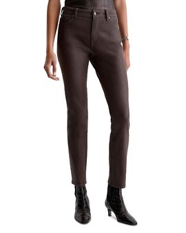 Ag Ag Mari Coated Mid Rise Slim Jeans in Burnt Umber