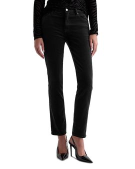 Ag Ag Mari Velvet High Rise Straight Jeans in Super Black