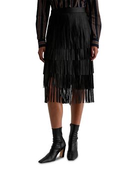 Ag Ag Marissa Leather Fringe Skirt