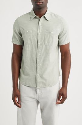 AG AG Mason Classic Fit Short Sleeve Button-Up Work Shirt