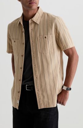 AG AG Mason Striped Short Sleeve Work Shirt