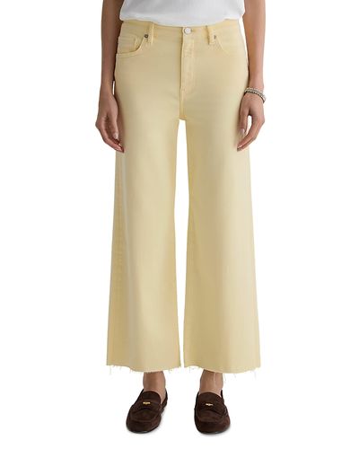 Ag Ag Saige High Rise Wide Leg Crop Jeans in Sunlight Yellow