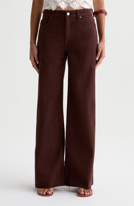 AG AG Saige High Waist Raw Hem Wide Leg Jeans