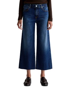Ag Ag Saige Mid Rise Cropped Wide Leg Jeans in Hard Bop