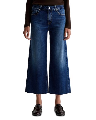 Ag Ag Saige Mid Rise Cropped Wide Leg Jeans in Hard Bop