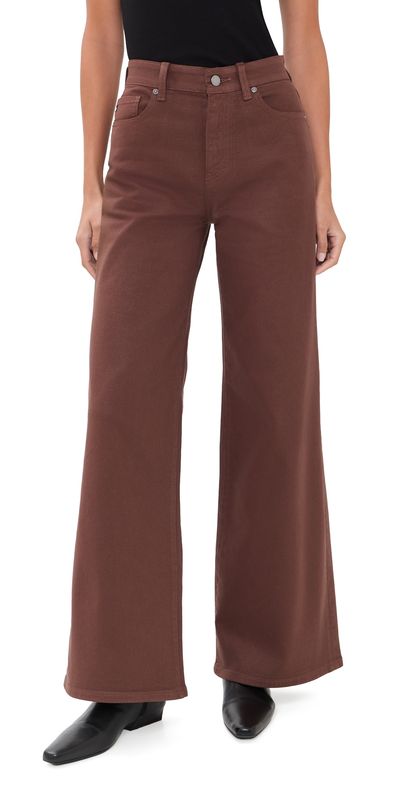 AG AG Saige Wide Leg Coated Jeans Ltt Lt Chestnut