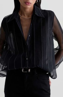 AG AG Sawtelle Pinstriped Cotton & Silk Shirt