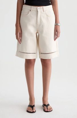 AG AG Thalia Ladder Stitch Detail Denim Shorts