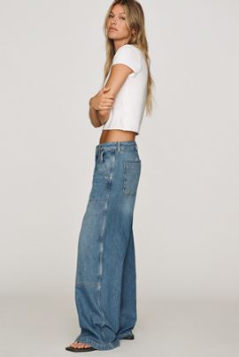 AG Jeans AG Stella Mid-Rise Wide-Leg Jeans