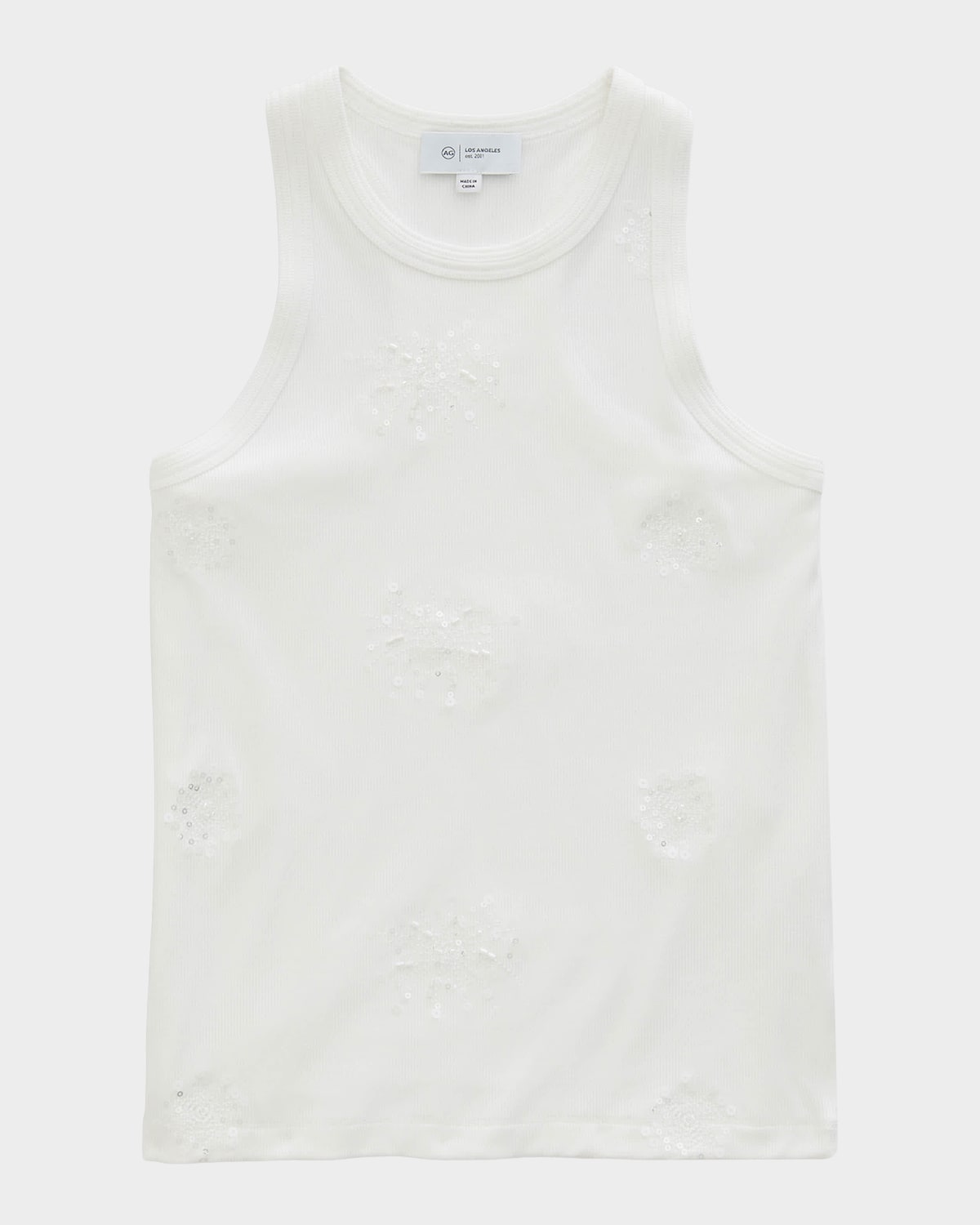 AG Jeans Embellished High-Neck Tank Top