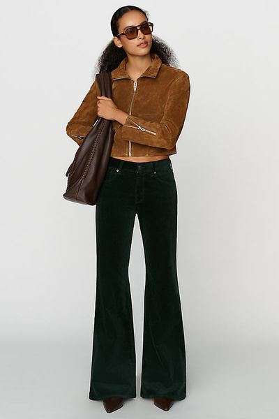 AG Jeans Georgie Velvet Mid Rise Flare Jeans
