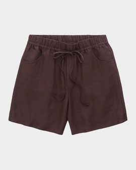 AG Jeans Linen-Blend Drawstring Shorts
