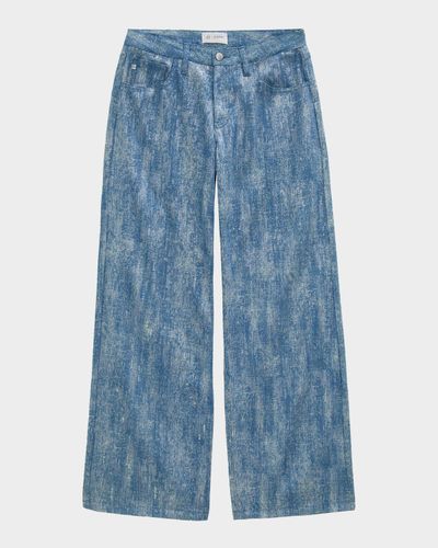 AG Jeans Stella Low-Rise Wide Embellished Jeans