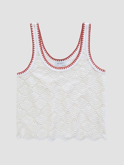 AG Jeans Women's Bianca Scalloped Cotton Crochet Tank