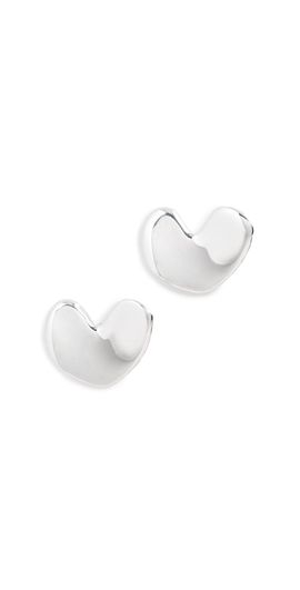 AGMES AGMES Sculpted Heart Studs Silver One Size