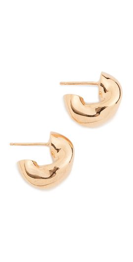 AGMES AGMES Small Dahlia Hoops Gold Vermeil One Size