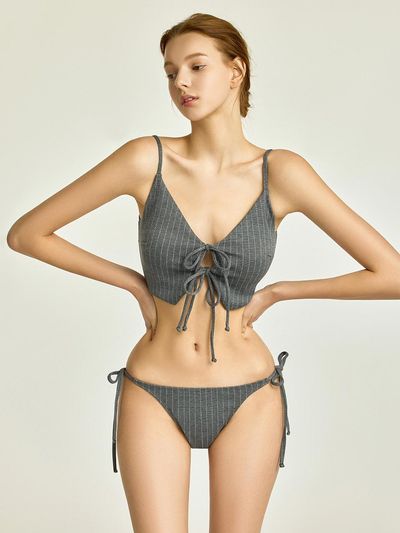AGNEL String-tie Classic Bustier [Grey]