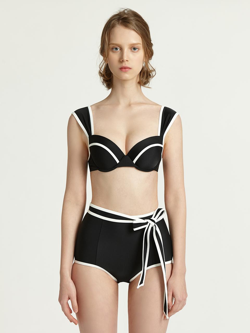 AGNEL Swan Bikini High Waisted Brief_Black
