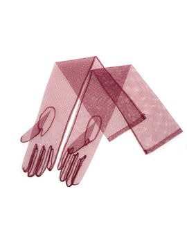 Agnelle Agnelle Burgundy Tulle Gloves 
