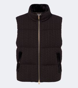Agnona Agnona Cable-knit cashmere puffer vest