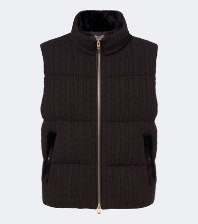 Agnona Agnona Cable-knit cashmere puffer vest
