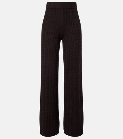 Agnona Agnona Cable-knit cashmere wide-leg pants