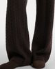 Agnona Agnona Cable-knit cashmere wide-leg pants - 4