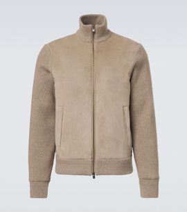 Agnona Agnona Cashmere and suede bomber jacket