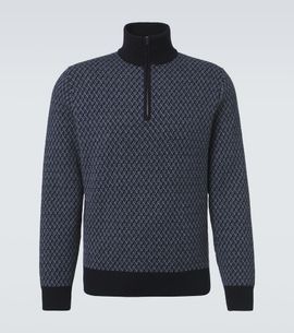 Agnona Agnona Cashmere, wool, and silk half-zip sweater