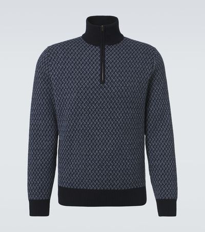 Agnona Agnona Cashmere, wool, and silk half-zip sweater