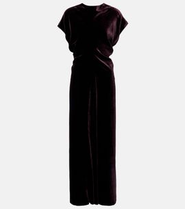 Agnona Agnona Gathered velvet midi dress