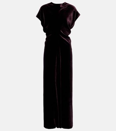 Agnona Agnona Gathered velvet midi dress
