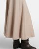 Agnona Agnona Leather-trimmed wool flannel midi skirt - 4