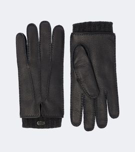 Agnona Agnona Leather and cashmere gloves