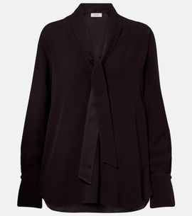 Agnona Agnona Tie-neck jersey blouse