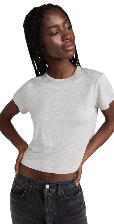 AGOLDE AGOLDE Adine Shrunken Tee Grey Heather XS
