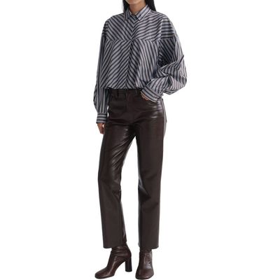 AGOLDE AGOLDE Agnes Striped Cropped Cotton Shirt