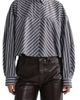 AGOLDE AGOLDE Agnes Striped Cropped Cotton Shirt - 2