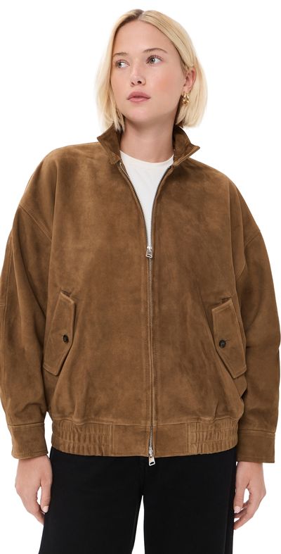 AGOLDE AGOLDE Blair Goatskin Suede Jacket Pecan